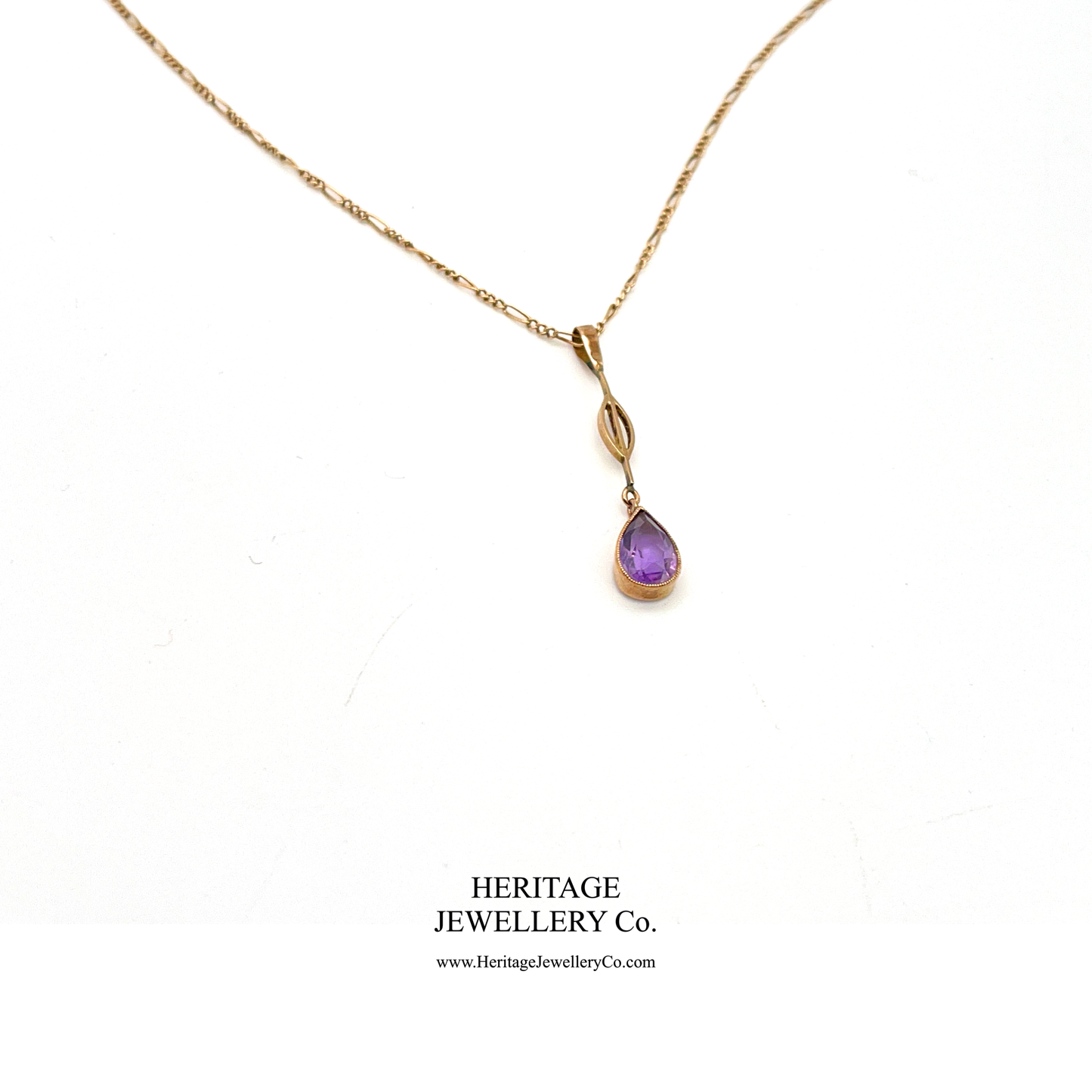 Antique Rose Gold and Amethyst Pendant