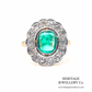 Art Deco Emerald and Diamond Cluster Ring