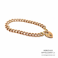 Antique Gold Double Curb Bracelet with Heart Padlock (13.8g 9ct gold)