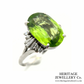 RESERVED - Peridot and Diamond Dress Ring (Platinum)