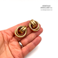 Large Vintage Gold Earrings with Rope Texture