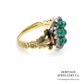 Cabochon Emerald and Rose Diamond Ring