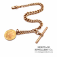 Antique Curb Chain Bracelet with T-Bar and Medallion