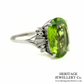 RESERVED - Peridot and Diamond Dress Ring (Platinum)